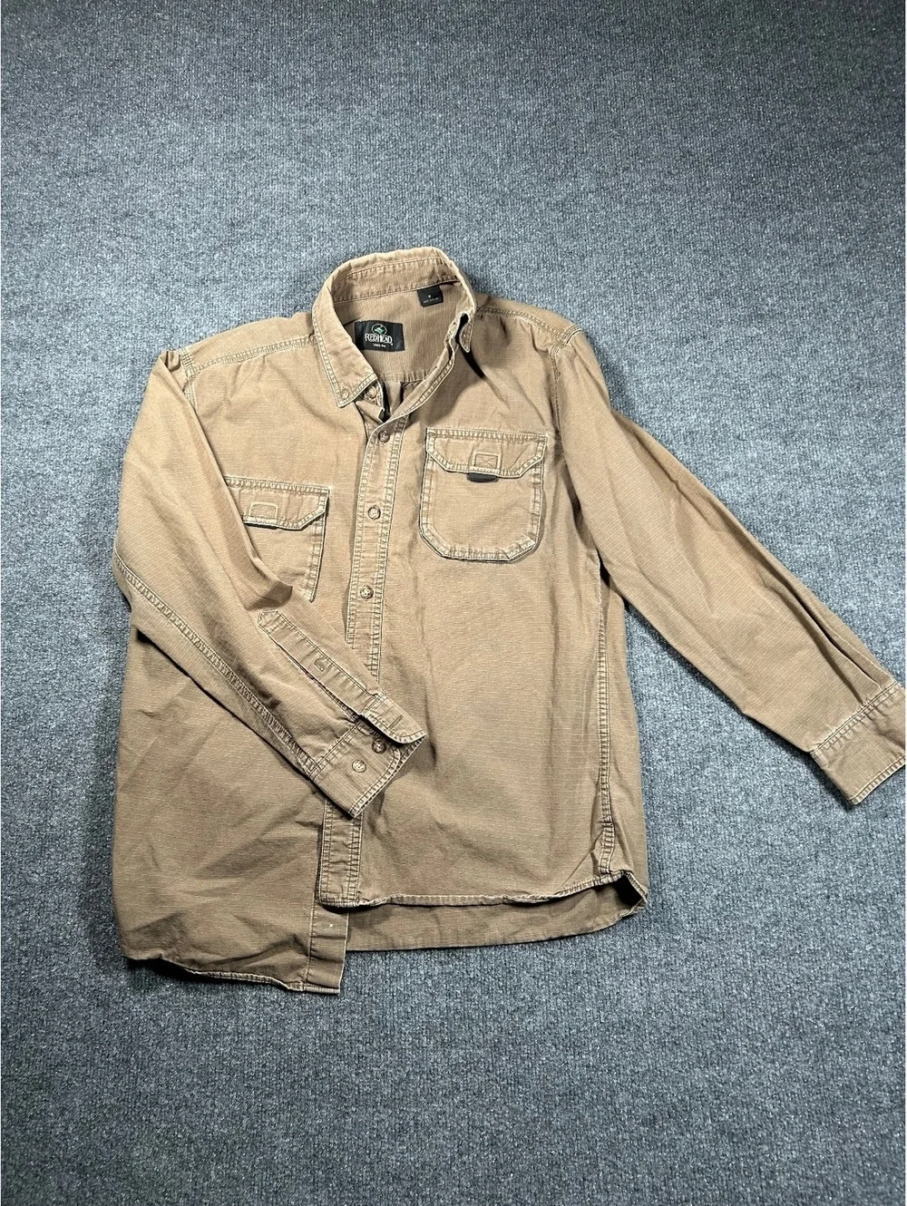 RedHead Men's Long Sleeve Button-Up Shirt in Tan, Size M